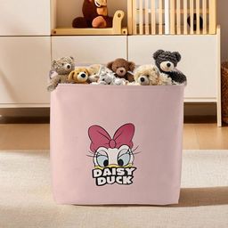 Kuber Industries Pink & White Printed 75 Ltr Foldable Storage Box Organiser With Handle-46