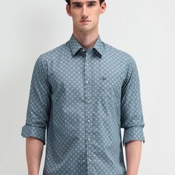 Arrow Sport Men Comfort Spread Collar Micro Ditsy Printed Cotton Slim Fit Casual Shirt-picture-41