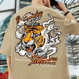 JUMPCUTS Men Graphic Printed Round Neck Cotton Slim Fit T-shirt-image-94
