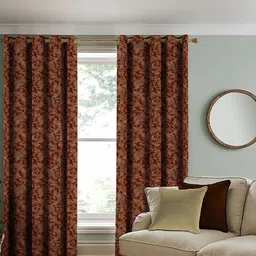Myntra Elegant Homes Polyester Set of 2 Floral Black Out Door Curtain-picture-10