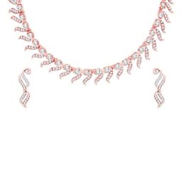 Atasi International Rose Gold-Plated American Diamond Studded Jewellery Set-image-2