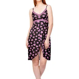 PHALIN Printed Satin Babydoll (Size- Free)-image-83