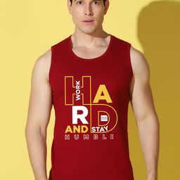 WOOSTRO Printed Gym Innerwear Vest VWS26 HARD MAROON-image-25