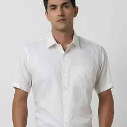 Van Heusen Textured Spread Collar Cotton Formal Shirt-image-23