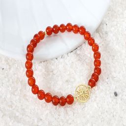 Nirvana Unisex Gold-Plated Onyx Studded Elasticated Bracelet-38