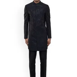 SDS By Kushal Shah Floral Embroidered Sherwani Set-image-69