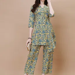 RUNAYA NX Floral Printed Lapel Collar Tunic With Trouser-picture-14