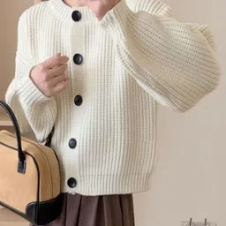StyleCast Women Striped Round Neck Front-Open Sweaters-picture-42