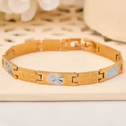 VOJ Men Brass Gold-Plated Link Bracelet-image-91