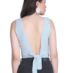 NYCRA Women Floral Self Design Embroidered Sleeveless Tank Crop Top image 5