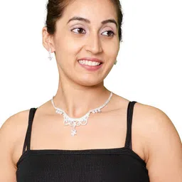 Shining Jewel - By Shivansh Silver-Plated Cubic Zirconia Studded Jewellery Set-picture-22