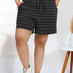 wild U Women Striped Slim Fit High-Rise Cotton Regular Shorts-picture-46