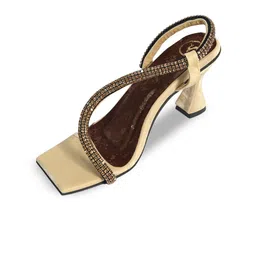 Sana K Luxurious Footwear Women Printed Leather Party Block with-picture-9