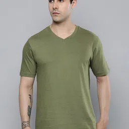 R.Code by The Roadster Life Co. Men Cotton V-Neck T-shirt-image-8