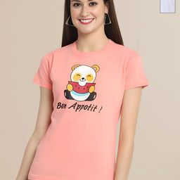 Mast & Harbour Women Typography 2 Printed Applique T-shirt-image-61