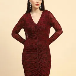 Global Republic Floral Print Net Bodycon Dress-image-48