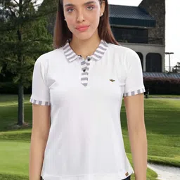 STELLERS Women Polo Collar Anti Static Applique T-shirt-picture-9