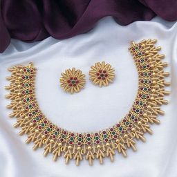 Rujve Jewellery Gold-Plated Artificial Stone Studded Jewellery Set-image-78