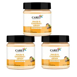 CARET ORGANIC Set Of 3 Haldi & Chandan Ubtan Face Pack - 100g Each-7