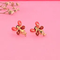 925 SILLER Sterling Silver Rhodium-Plated Artificial Stones Studded Quirky Studs-image-31