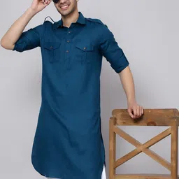 Sultan The King Of Kurta Men Solid Pathani Kurtas-20