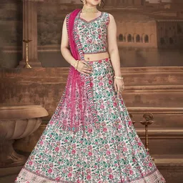 EthnicTree Printed Beads and Stones Ready to Wear Lehenga & Blouse With Dupatta-picture-15