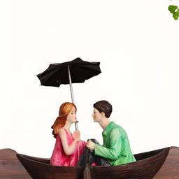 INTERNATIONAL GIFT Black & Pink Romantic Couple Boat Figurine Showpiece-image-39