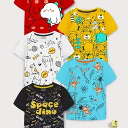 YK X Trampoline Boys 5 Printed Pockets T-shirt-46