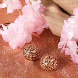 StyleCast Gold-Plated Rhinestone Studded Circular Shaped Studs-image-74
