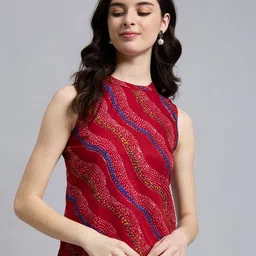 THE FAB FACTORY Ethnic Motifs Printed Crepe Regular Top-image-57