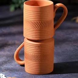 The handicraftian Terracotta KOHINOOR Coffee Mug Set of 2-29
