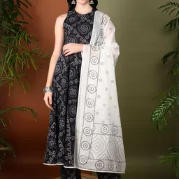 KALINI Women Ethnic Motifs Printed Regular Pure Cotton Kurta with Trousers & With Dupatta-picture-5