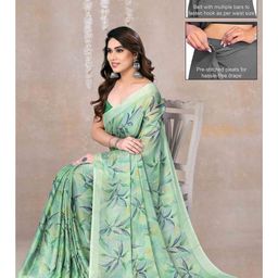 KALINI Green Poly Chiffon Printed Sarees-picture-7
