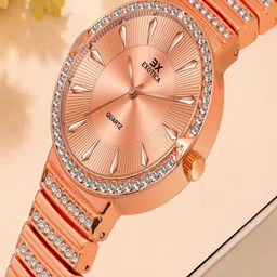 Exotica Fashion Women Brass Dial & Stainless Steel Straps Watch EX-6040-Rose Gold-image-98