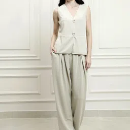 Athena V-Neck Waistcoat With Trousers Co-Ords-image-87