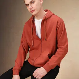 Dennis Lingo Men Cotton Hooded Front-Open Sweatshirt-image-76