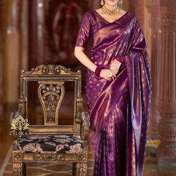 KAYOMMI Woven Design Zari Pure Silk Kanjeevaram Saree-image-65