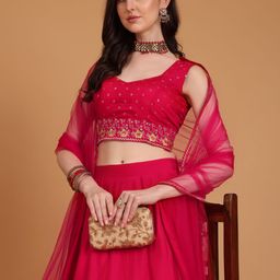 Kinjo Floral Embroidered Blouson Crop Top-image-3