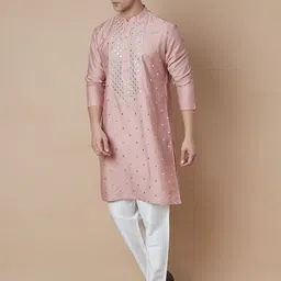 Melange by Lifestyle Men Embroidered Thread Work Kurta-image-76