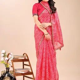 TINA FASHION Zari Bandhani Printed Saree-picture-55
