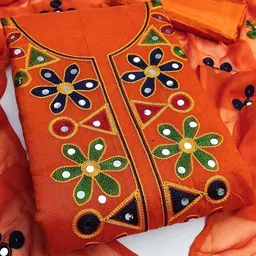 KALINI Women's Chanderi Cotton Embroidered Unstitched Salwar Suit Dress Material with Dupatta-image-64
