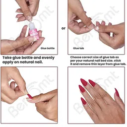 BEROMT Set Of 28 Press On Artificial Nails With Application Kit image 5