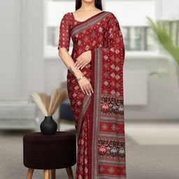 K 5 Fashion Ethnic Motifs Printed Pure Crepe Saree-image-90