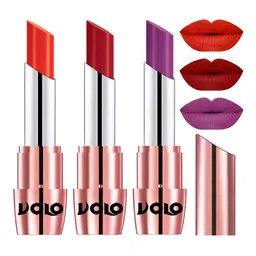 VOLO Set Of 3 Creme Matte Lipstick-3.5g Each-Coral639-Tomato Red640-Purple648-32