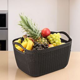 Kuber Industries Brown Self Design Multi-Purpose Storage Basket Organiser-80