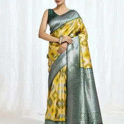 HERE&NOW Ethnic Motifs Woven Design Zari Banarasi Saree-picture-39