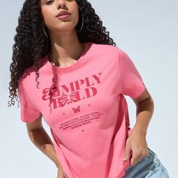 Outzidr Women Typography Printed Round Neck Cotton T-shirt-picture-42