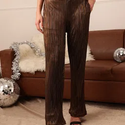 CORSICA Women Self Design Non Iron Regular Trousers-image-37
