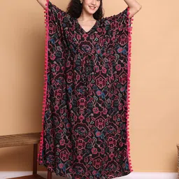 Secret Wish Printed Maxi Kaftan Nightdress-image-71