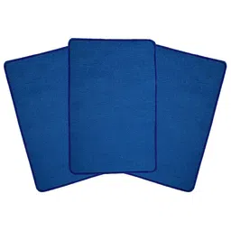 Kuber Industries Blue 3 Pieces Microfibre Anti-Skid Doormats-31